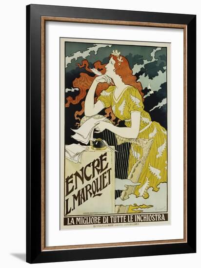 Encre L. Marquet Writing Products Poster-Eugene Grasset-Framed Giclee Print