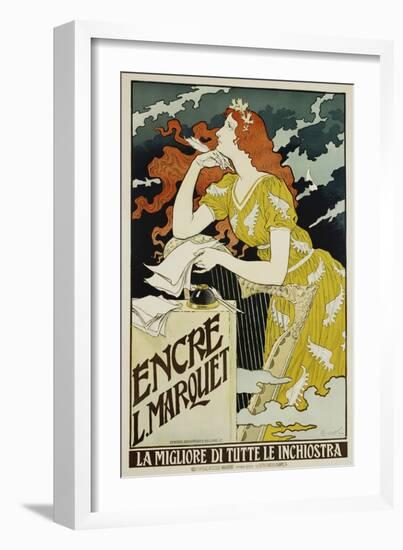 Encre L. Marquet Writing Products Poster-Eugene Grasset-Framed Giclee Print