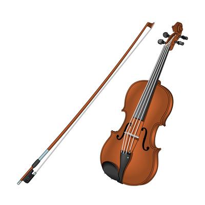 'Violin and Bow, Stringed Instrument, Musical Instrument' Art Print