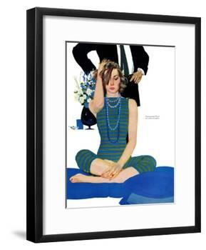 End of a Marriage - Saturday Evening Post "Leading Ladies", April 13, 1957 pg.27-Coby Whitmore-Framed Giclee Print