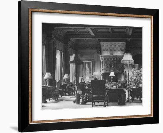 End of Great Hall at Cliveden, Estate Owned by Lord William Waldorf Astor and Wife Lady Nancy Astor-Hans Wild-Framed Photographic Print