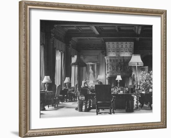 End of Great Hall at Cliveden, Estate Owned by Lord William Waldorf Astor and Wife Lady Nancy Astor-Hans Wild-Framed Photographic Print