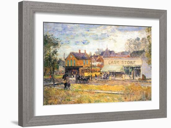 End of The Tram, Oak Park, Illinois-Childe Hassam-Framed Art Print