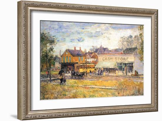 End of the Tram, Oak Park, Illinois-Childe Hassam-Framed Art Print