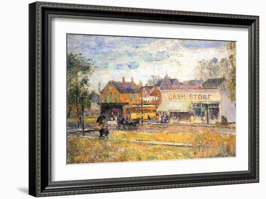 End of the Tram, Oak Park, Illinois-Childe Hassam-Framed Art Print