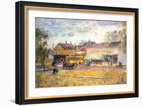 End of the Tram, Oak Park, Illinois-Childe Hassam-Framed Art Print