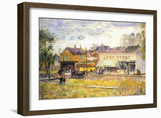 End of The Tram, Oak Park, Illinois-Childe Hassam-Framed Art Print