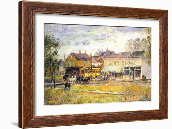 End of The Tram, Oak Park, Illinois-Childe Hassam-Framed Art Print