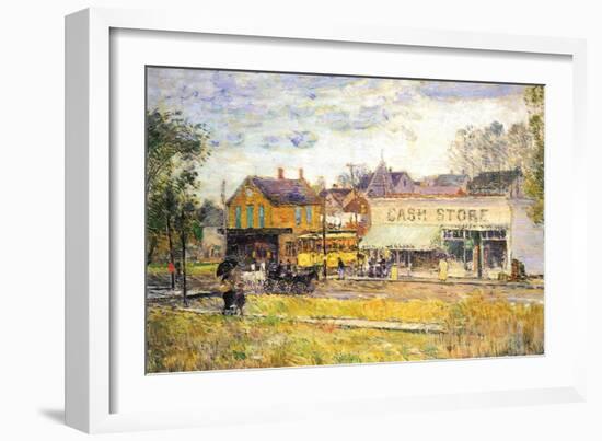 End of The Tram, Oak Park, Illinois-Childe Hassam-Framed Art Print