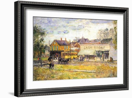 End of The Tram, Oak Park, Illinois-Childe Hassam-Framed Art Print