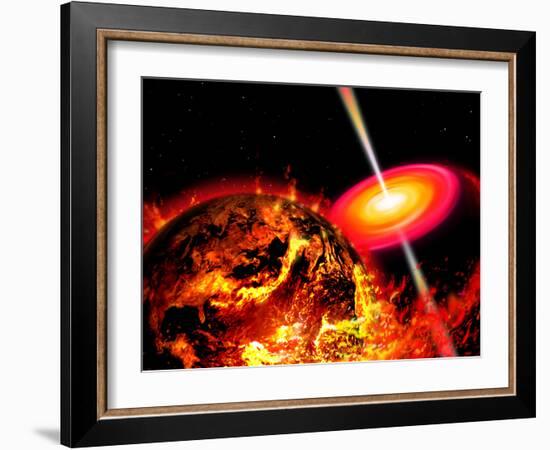 End of the World: the Earth Destroyed by a Black Hole-Stocktrek Images-Framed Photographic Print