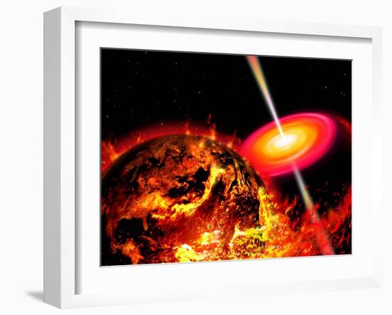 End of the World: the Earth Destroyed by a Black Hole-Stocktrek Images-Framed Photographic Print