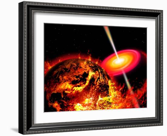 End of the World: the Earth Destroyed by a Black Hole-Stocktrek Images-Framed Photographic Print