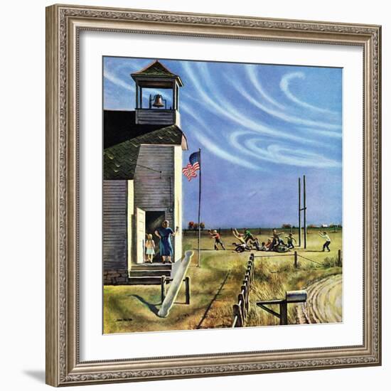 "Endl of Recess", October 17, 1953-John Falter-Framed Giclee Print