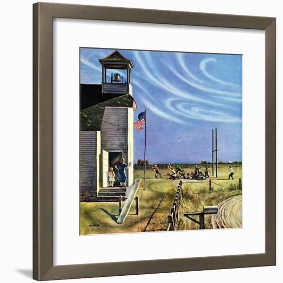 "Endl of Recess", October 17, 1953-John Falter-Framed Giclee Print