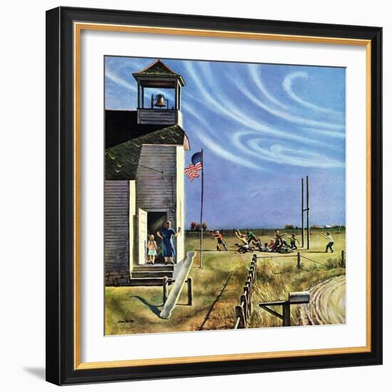 "Endl of Recess", October 17, 1953-John Falter-Framed Giclee Print