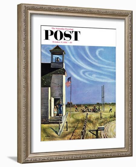 "Endl of Recess" Saturday Evening Post Cover, October 17, 1953-John Falter-Framed Giclee Print