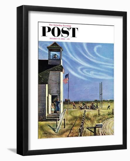 "Endl of Recess" Saturday Evening Post Cover, October 17, 1953-John Falter-Framed Giclee Print