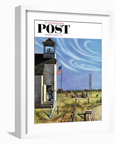 "Endl of Recess" Saturday Evening Post Cover, October 17, 1953-John Falter-Framed Giclee Print