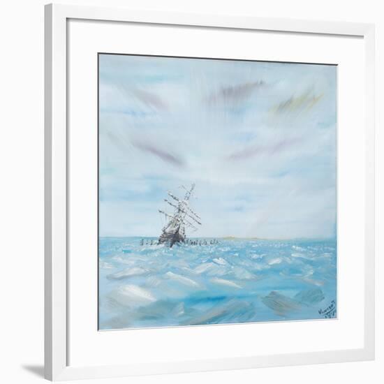 Endurance Trapped by the Antarctic Ice-Vincent Booth-Framed Giclee Print