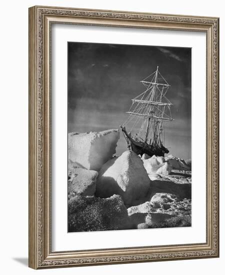 Endurance Trapped in Ice-Frank Hurley-Framed Photographic Print