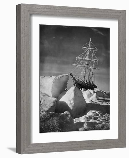 Endurance Trapped in Ice-Frank Hurley-Framed Photographic Print