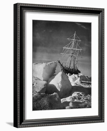 Endurance Trapped in Ice-Frank Hurley-Framed Photographic Print