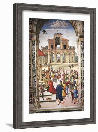 Enea Silvio Piccolomini Being Made Poet Laureate by Emperor Frederick III-null-Framed Giclee Print