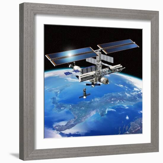 ENEIDE Mission To the ISS, Artwork-David Ducros-Framed Premium Photographic Print