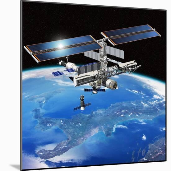 ENEIDE Mission To the ISS, Artwork-David Ducros-Mounted Premium Photographic Print