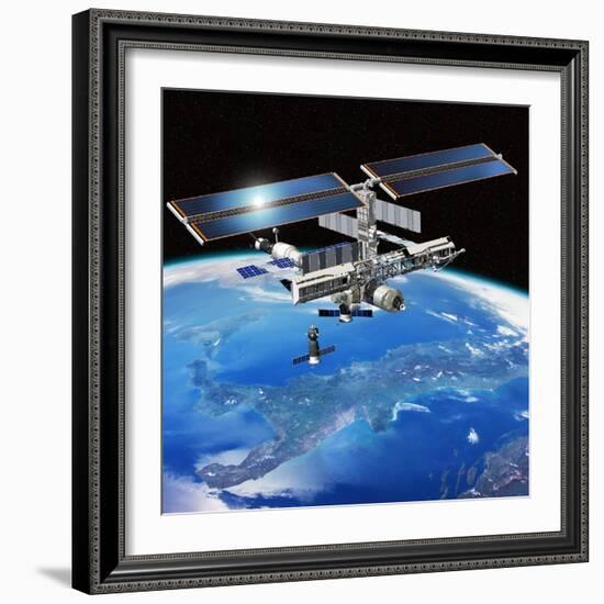 ENEIDE Mission To the ISS, Artwork-David Ducros-Framed Premium Photographic Print