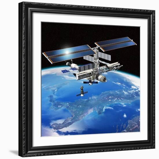 ENEIDE Mission To the ISS, Artwork-David Ducros-Framed Photographic Print