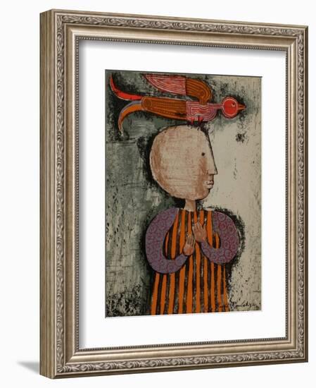 Enfant avec un oiseau I-Graciela Rodo Boulanger-Framed Collectable Print