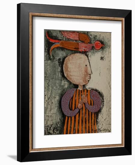 Enfant avec un oiseau I-Graciela Rodo Boulanger-Framed Collectable Print