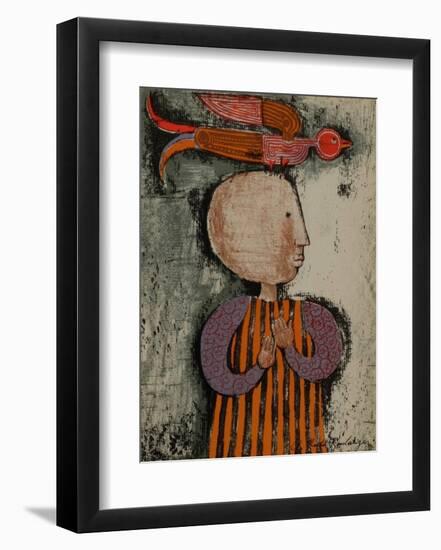 Enfant avec un oiseau I-Graciela Rodo Boulanger-Framed Collectable Print