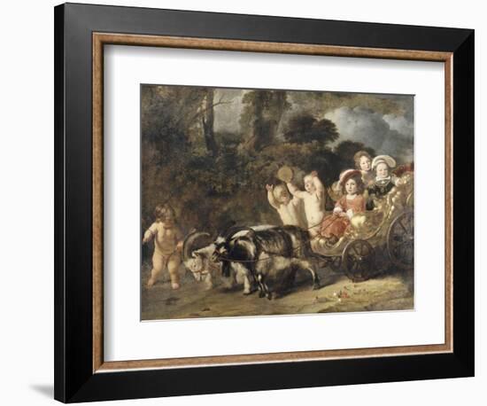 Enfants nobles (famille Trip?) dans un char trainé par des chèvres (dit autrefois : les enfants de-Ferdinand Bol-Framed Giclee Print