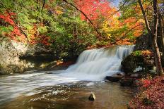 Wadsworth Falls during Autumn-enfig-Framed Photographic Print