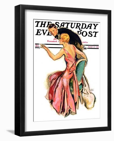 "Engaged Couple," Saturday Evening Post Cover, May 17, 1930-John LaGatta-Framed Giclee Print