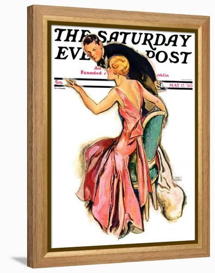 "Engaged Couple," Saturday Evening Post Cover, May 17, 1930-John LaGatta-Framed Premier Image Canvas