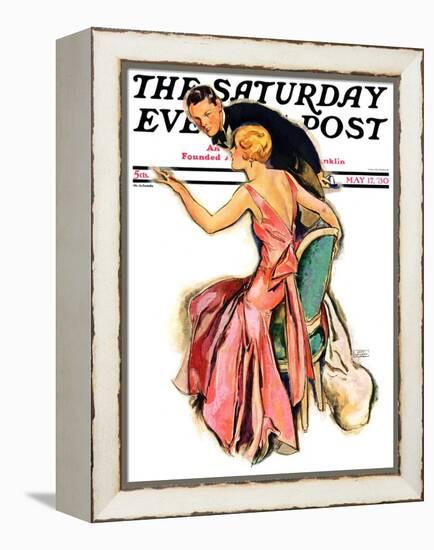 "Engaged Couple," Saturday Evening Post Cover, May 17, 1930-John LaGatta-Framed Premier Image Canvas