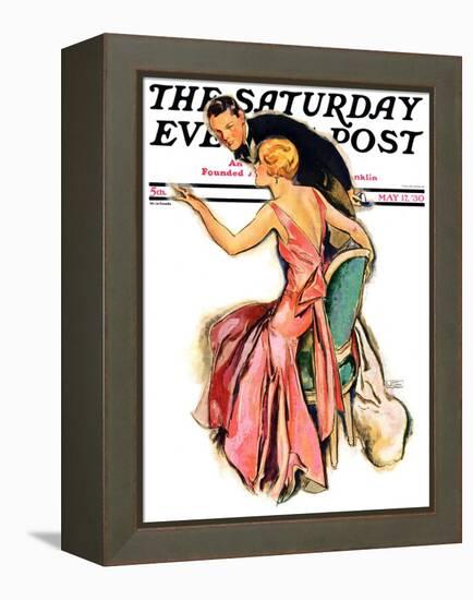 "Engaged Couple," Saturday Evening Post Cover, May 17, 1930-John LaGatta-Framed Premier Image Canvas