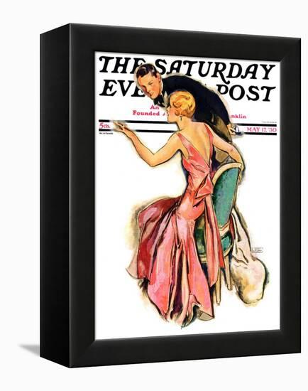 "Engaged Couple," Saturday Evening Post Cover, May 17, 1930-John LaGatta-Framed Premier Image Canvas