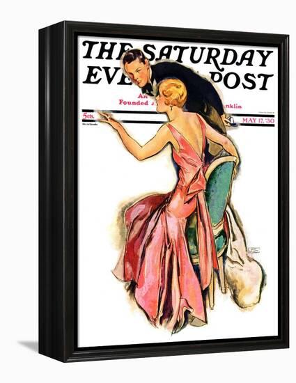 "Engaged Couple," Saturday Evening Post Cover, May 17, 1930-John LaGatta-Framed Premier Image Canvas