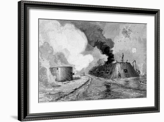 Engagement Between Confederates and Unionists, American Civil War, 1885-null-Framed Giclee Print