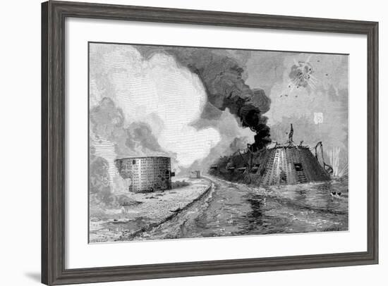 Engagement Between Confederates and Unionists, American Civil War, 1885-null-Framed Giclee Print