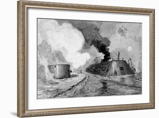 Engagement Between Confederates and Unionists, American Civil War, 1885-null-Framed Giclee Print