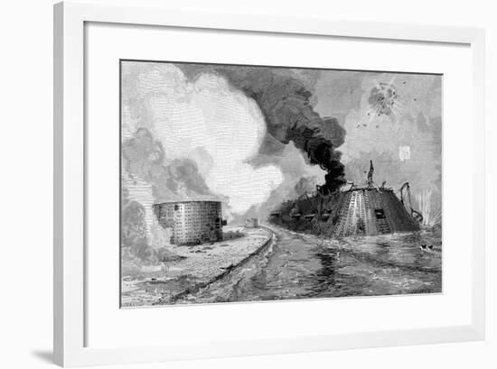 Engagement Between Confederates and Unionists, American Civil War, 1885-null-Framed Giclee Print