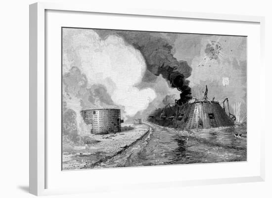 Engagement Between Confederates and Unionists, American Civil War, 1885-null-Framed Giclee Print