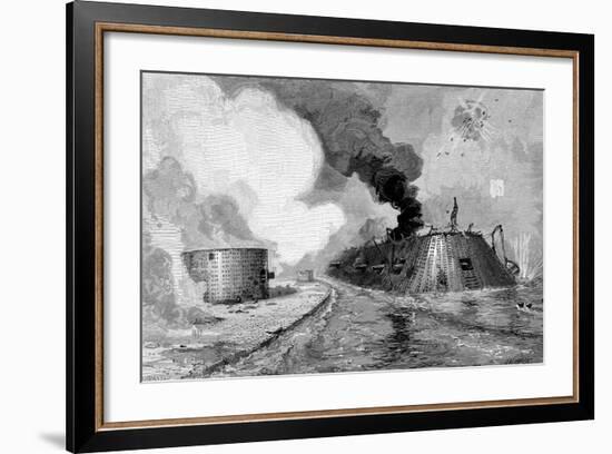 Engagement Between Confederates and Unionists, American Civil War, 1885-null-Framed Giclee Print