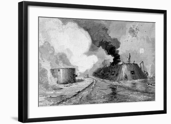 Engagement Between Confederates and Unionists, American Civil War, 1885-null-Framed Giclee Print